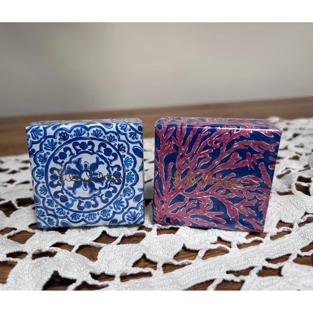 Lilly Pulitzer Soap 2 square Bars NEW Wrapped Logo